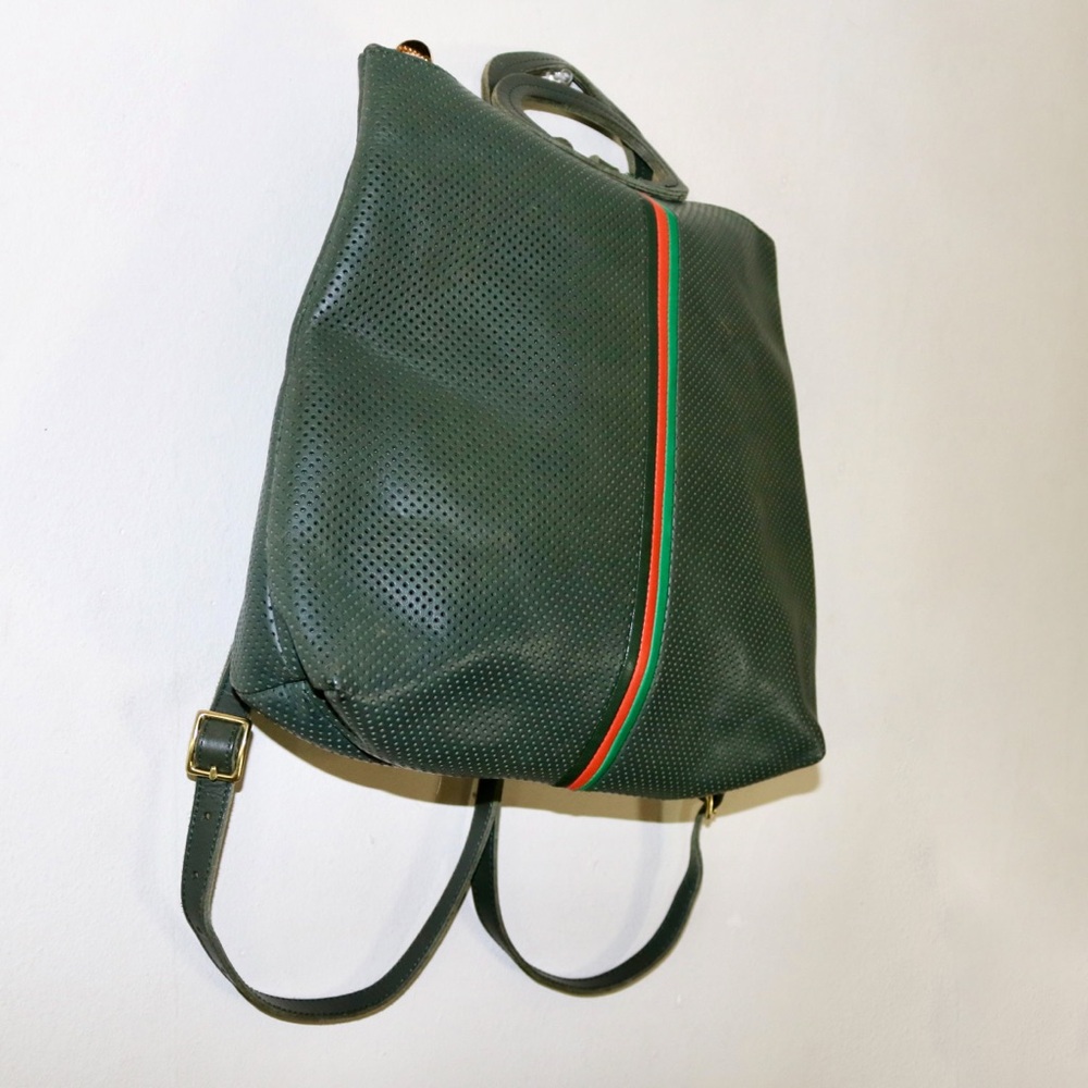 Clare V. Perforated Marcelle Backpack in Green - Picture 6 of 15